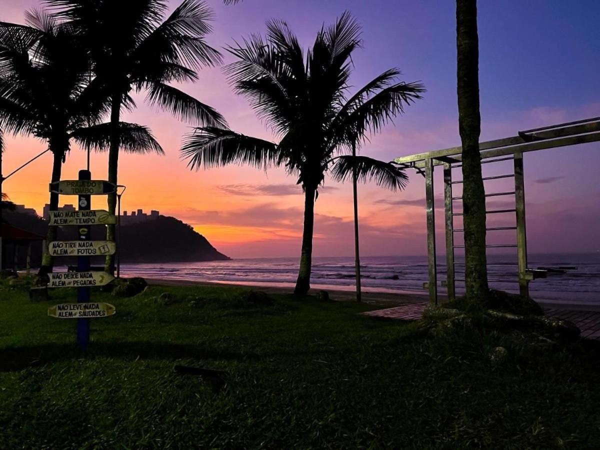 5E-Pe Na Areia Da Praia Do Tombo, 2 Quartos, Ar Cond, 2 Banheiros,2 Vagas+Roupas De Cama Guaruja Luaran gambar