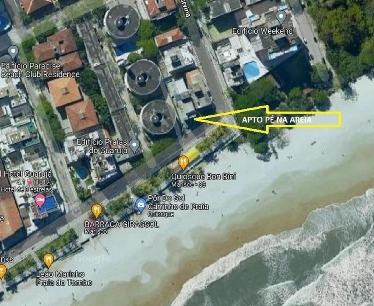 5E-Pe Na Areia Da Praia Do Tombo, 2 Quartos, Ar Cond, 2 Banheiros,2 Vagas+Roupas De Cama Guaruja Luaran gambar